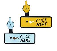 The Click Here Surprise Button, Hilarious Prank Toy, 3D Printed Funny Pop-Up Middle Gifts Finger Button Surprise Prank Gifts for Adult, Novelty Office Humor Stress Relief Middle Finger Toy(2pcs-C)