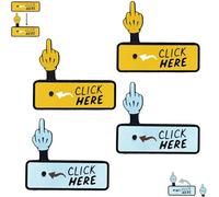 The Click Here Surprise Button, Hilarious Prank Toy, 3D Printed Funny Pop-Up Middle Gifts Finger Button Surprise Prank Gifts for Adult, Novelty Office Humor Stress Relief Middle Finger Toy(4pcs-C)