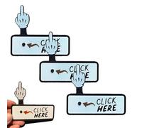 The "Click Here" Surprise Button - Hilarious Prank Toy, 3D Printed Middle Finger Prank Toy, Funny Pop-Up Finger Button, Clicker Fidget Toys Desk Decor Gift Idea for Adults Her Him(White*3)