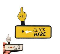 The "Click Here" Surprise Button - Hilarious Prank Toy, 3D Printed Middle Finger Prank Toy, Funny Pop-Up Finger Button, Clicker Fidget Toys Desk Decor Gift Idea for Adults Her Him(Yellow)
