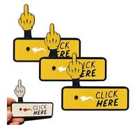 The "Click Here" Surprise Button - Hilarious Prank Toy, 3D Printed Middle Finger Prank Toy, Funny Pop-Up Finger Button, Clicker Fidget Toys Desk Decor Gift Idea for Adults Her Him(Yellow*3)