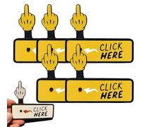 The "Click Here" Surprise Button - Hilarious Prank Toy, 3D Printed Middle Finger Prank Toy, Funny Pop-Up Finger Button, Clicker Fidget Toys Desk Decor Gift Idea for Adults Her Him(Yellow*5)