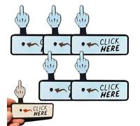 The "Click Here" Surprise Button - Hilarious Prank Toy, 3D Printed Middle Finger Prank Toy, Funny Pop-Up Finger Button, Clicker Fidget Toys Desk Decor Gift Idea for Adults Her Him(White*5)