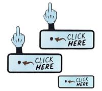 The Click Here Surprise Button - Hilarious Prank Toy, 3D Printed Pop-Up Middle Finger Prank Toy, Funny Clicker Fidget Gag Gift for Women Men, Novelty Office Humor and Stress Relief(White*2)