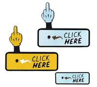 The Click Here Surprise Button - Hilarious Prank Toy, 3D Printed Pop-Up Middle Finger Prank Toy, Funny Clicker Fidget Gag Gift for Women Men, Novelty Office Humor and Stress Relief(White+Gold)