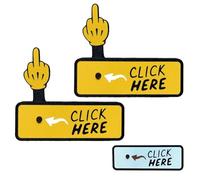 The Click Here Surprise Button - Hilarious Prank Toy, 3D Printed Pop-Up Middle Finger Prank Toy, Funny Clicker Fidget Gag Gift for Women Men, Novelty Office Humor and Stress Relief(Gold*2)