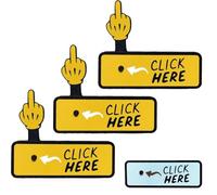 The Click Here Surprise Button - Hilarious Prank Toy, 3D Printed Pop-Up Middle Finger Prank Toy, Funny Clicker Fidget Gag Gift for Women Men, Novelty Office Humor and Stress Relief(Gold*3)