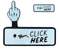 The Click Here Surprise Button - Hilarious Prank Toy, 3D Printed Pop-Up Middle Finger Prank Toy, Funny Clicker Fidget Gag Gift for Women Men, Novelty Office Humor and Stress Relief(White*1)