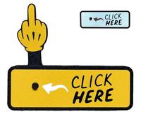 The Click Here Surprise Button - Hilarious Prank Toy, 3D Printed Pop-Up Middle Finger Prank Toy, Funny Clicker Fidget Gag Gift for Women Men, Novelty Office Humor and Stress Relief(Gold*1)