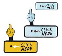 The Click Here Surprise Button, Hilarious Prank Toy, Funny Pop-Up Finger Button, 3D Printed Funny Desktop Clicker, Prank Gifts, Funny Desk Decor, for Adults and Teens (2pcs)