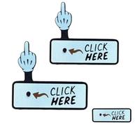 The Click Here Surprise Button,Hilarious Prank Toy,up Finger Button Gag Gift,3D Printed Fidget Toys,Clicker Fidget, Funny Desk Decor (2 Pcs)