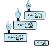 The Click Here Surprise Button,Hilarious Prank Toy,up Finger Button Gag Gift,3D Printed Fidget Toys,Clicker Fidget, Funny Desk Decor (3 Pcs)