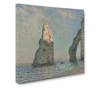 The Cliffs at Etretat by Claude Monet Canvas Print | Gallery Wrapped 30mm Frame Wall Art | 20x20 inches | Ready to Hang | Modern Landscape Picture | Living Room Bedroom Lounge Office