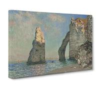 The Cliffs At Etretat By Claude Monet Canvas Print | Gallery Wrapped 30mm Frame Wall Art | 30x20 inches | Ready to Hang | Impressionist Landscape Picture | Living Room Bedroom Lounge Office