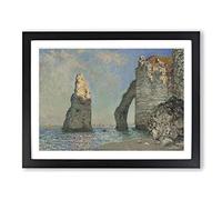 The Cliffs At Etretat By Claude Monet Classic Painting Framed Print | A4 Black Framed Wall Art | Ready to Hang | Classic Landscape Picture | Living Room Bedroom Lounge Office