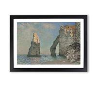 The Cliffs at Etretat by Claude Monet Framed Print | A2 Black Framed Wall Art | Ready to Hang | Modern Landscape Picture | Living Room Bedroom Lounge Office