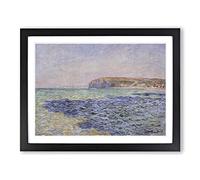 The Cliffs At Pourville By Claude Monet Classic Painting Framed Wall Art Print, Ready to Hang Picture for Living Room Bedroom Home Office Décor, Black A3 (46 x 34 cm)