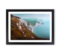 The Cliffs of The Jurassic Coast Framed Print | A2 Black Framed Wall Art | Ready to Hang | Modern Beach Picture | Living Room Bedroom Lounge Office