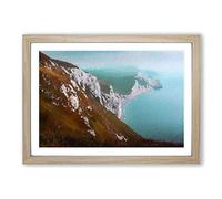 The Cliffs of The Jurassic Coast Framed Print | A2 Oak Framed Wall Art | Ready to Hang | Modern Beach Picture | Living Room Bedroom Lounge Office