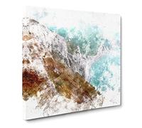 The Cliffs of the Jurassic Coast Watercolour Canvas Print | Gallery Wrapped 30mm Frame Wall Art | 20x20 inches | Ready to Hang | Modern Seascape Picture | Living Room Bedroom Lounge Office