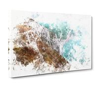The Cliffs Of The Jurassic Coast Watercolour Modern Canvas Wall Art Print Ready to Hang, Framed Picture for Living Room Bedroom Home Office Décor, 24x16 Inch (60x40 cm)