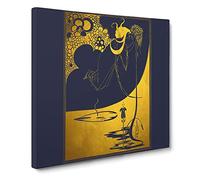 The Climax in Gold by Aubrey Beardsley Canvas Print | Gallery Wrapped 30mm Frame Wall Art | 14x14 inches | Ready to Hang | Modern Picture | Living Room Bedroom Lounge Office