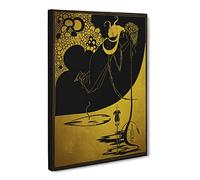 The Climax In Gold By Aubrey Beardsley Classic Painting Canvas Wall Art Print Ready to Hang, Framed Picture for Living Room Bedroom Home Office Décor, 24x16 Inch (60x40 cm)