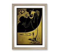 The Climax In Gold By Aubrey Beardsley Classic Painting Framed Wall Art Print, Ready to Hang Picture for Living Room Bedroom Home Office Décor, Oak A3 (34 x 46 cm)