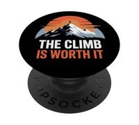 The Climb Is Worth It Mountain Sunset Minimalist Motivation PopSockets Adhesive PopGrip