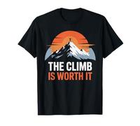 The Climb is Worth It Mountain Sunset Minimalist Motivation T-Shirt