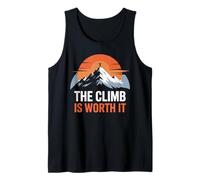 The Climb is Worth It Mountain Sunset Minimalist Motivation Tank Top
