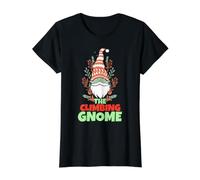 The Climbing Gnome Christmas Climber Value Graphic T-Shirt, Women, Black, S