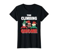 The Climbing Gnome Funny Christmas Climber Value Graphic T-Shirt, Women, Black, S