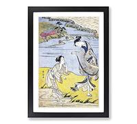 The Clinging Crab by Harunobu Suzuki Framed Print | A2 Black Framed Wall Art | Ready to Hang | Modern Animal Picture | Living Room Bedroom Lounge Office