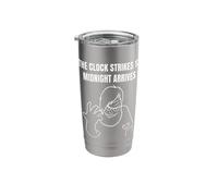 The Clock Strikes 12 Midnight Arrives Meme Stainless Steel Insulated Tumbler