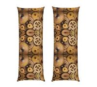 The Clocks Theme Gears Print Body Pillow Cover With Envelope Closure, Pillow Case For Long Bolster Pillow,Soft Microfiber Body Pillow