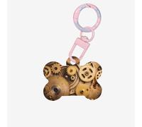 The Clocks Theme Gears Printing 1 Pc Dog Bone Shape Id Tags Double Sided with Key Ring Craft for Pets
