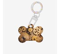 The Clocks Theme Gears Printing 1 Pc Dog Bone Shape Id Tags Double Sided with Key Ring Craft for Pets