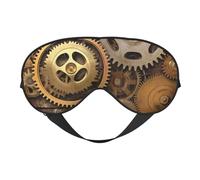 The Clocks Theme Gears Sleep Mask for Women & Men - Double-Sided Eye Mask with Adjustable Strap, Soft Silky Feel, Light-Blocking & Breathable for Travel, Nap, Shift Work, Yoga