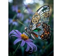 The Clockwork Butterfly: A 180-Page Dotted Grid Notebook for Intricate Designs: Premium 7.5 x 9.25" Journal with a Steampunk Butterfly and ... For Artists, Engineers, and Detailed Planners