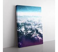 The Clouds Above The Mountains In Abstract Modern Canvas Wall Art Print Ready to Hang, Framed Picture for Living Room Bedroom Home Office Décor, 76x50 cm (30x20 Inch)