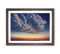 The Clouds At Sunset Vol.1 Framed Print | A3 Walnut Framed Wall Art | Ready to Hang | Modern Landscape Picture | Living Room Bedroom Lounge Office