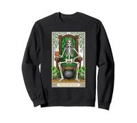 The Clover Queen Skeleton Tarot Card St Patricks Day Women Sweatshirt