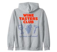 The Club Sip Savor Line Art Wine Tasting Graphic Zip Hoodie