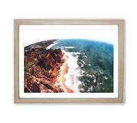 The Coast Of Portugal Painting Modern Art Framed Print | A2 Oak Framed Wall Art | Ready to Hang | Modern Beach Picture | Living Room Bedroom Lounge Office