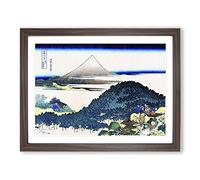 The Coast Of Seven Leagues By Katsushika Hokusai Asian Japanese Framed Print | A2 Walnut Framed Wall Art | Ready to Hang | Asian Beach Picture | Living Room Bedroom Lounge Office