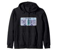 The Coast Oregon OR Neighborhood License Plate Zip Hoodie