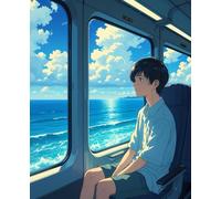 The Coastline Train: 180-Page Dotted Grid Journal for Travel, Dreams & Quiet Moments (7.5" x 9.25")