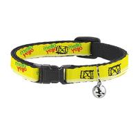 The Coca-Cola Company Cat Collar, Breakaway Collar with Bell, Enjoy Mello Yello Logo Yellow Red Green, 8.5 to 12 Inches 0.5 Inch Wide