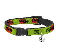 The Coca-Cola Company Cat Collar, Breakaway Collar with Bell, Surge Logo Yellow Red Black, 8.5 to 12 Inches 0.5 Inch Wide